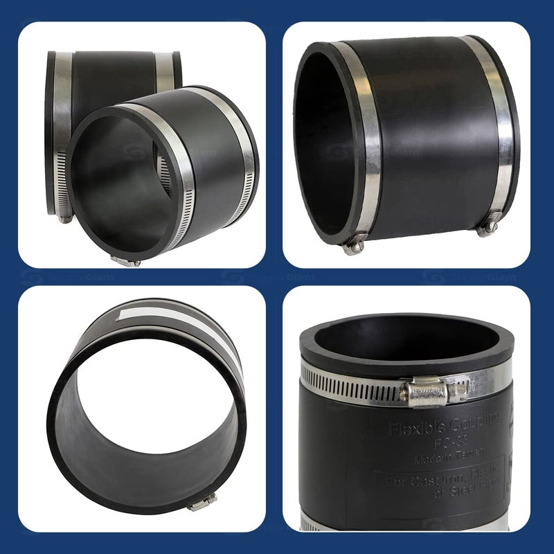 SUPPLYGIANT Supply Giant 6I4Ix4 Flexible Coupling, 6 inch, Black - Image 4